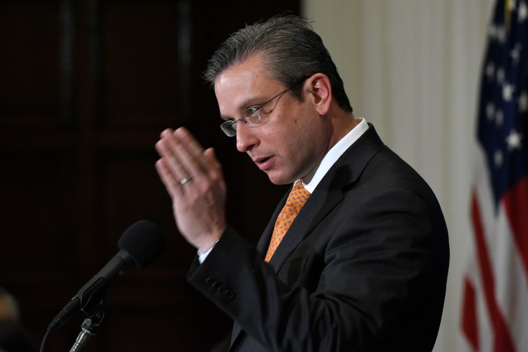 Gov. Alejandro Garcia Padilla says negotiators for the U.S. territory's government have failed to reach a last-minute deal to avoid a third default. (AP Photo/Sait Serkan Gurbuz, File)