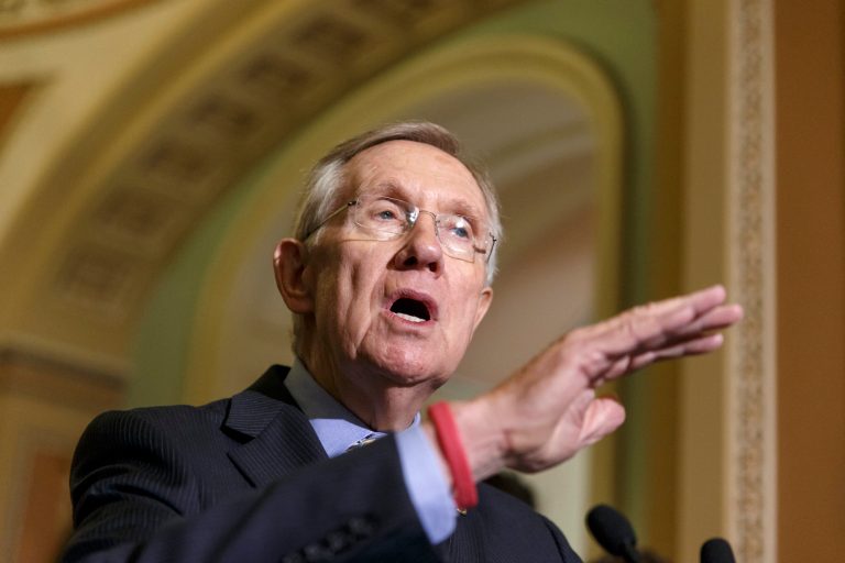 Senate Majority Leader Harry Reid, D-Nev., on Friday scheduled a Sept. 8 procedural vote on a constitutional amendment to limit the amount of money in politics, a measure designed to curb donations to conservative politicians. (AP/J. Scott Applewhite)