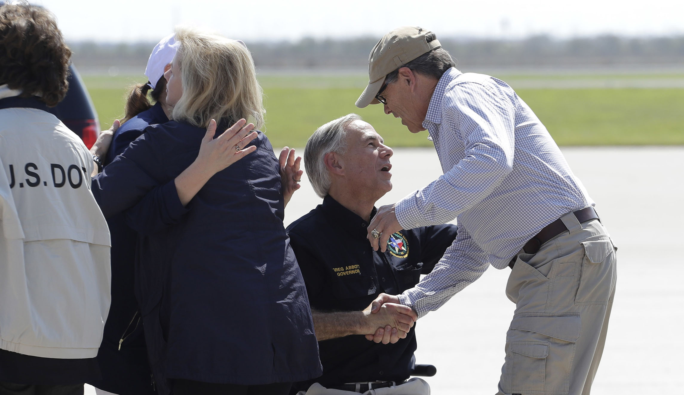 Rick Perry takes the fall for Trump over not visiting Harvey victims this week