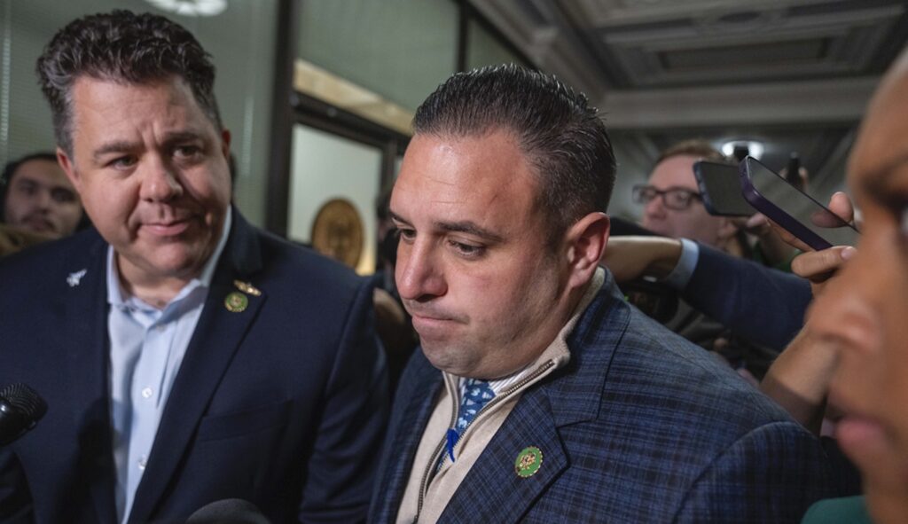 Rep. Nick LaLota, R-N.Y., left, and Rep. Anthony D'Esposito, R-N.Y., voted against Jim Jordan for speaker, favoring changes to the SALT cap.