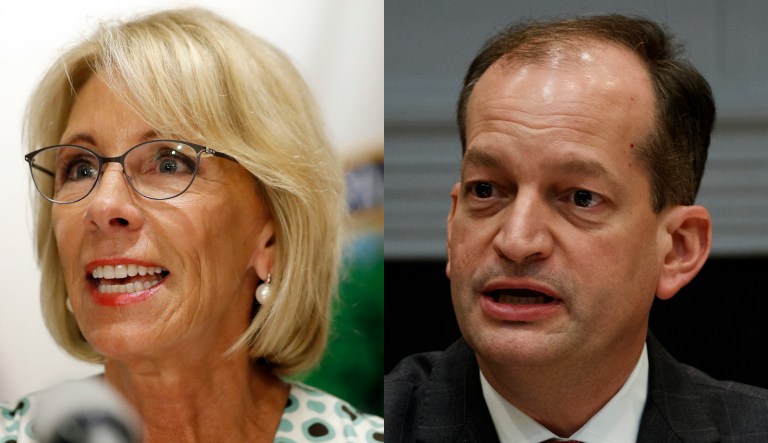 Betsy DeVos and Alex Acosta.