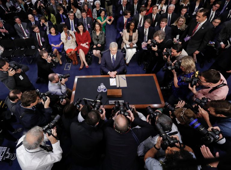 Senate Democrats got into several testy exchanges with Judge Neil Gorsuch during Tuesday's 11-hour hearing. (AP Photo/Pablo Martinez Monsivais)