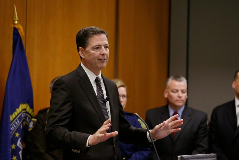 Forbes calculated that value to be at least $1.34 million, based on Comey's salary of $183,000 per year. (AP Photo/Carlos Osorio)