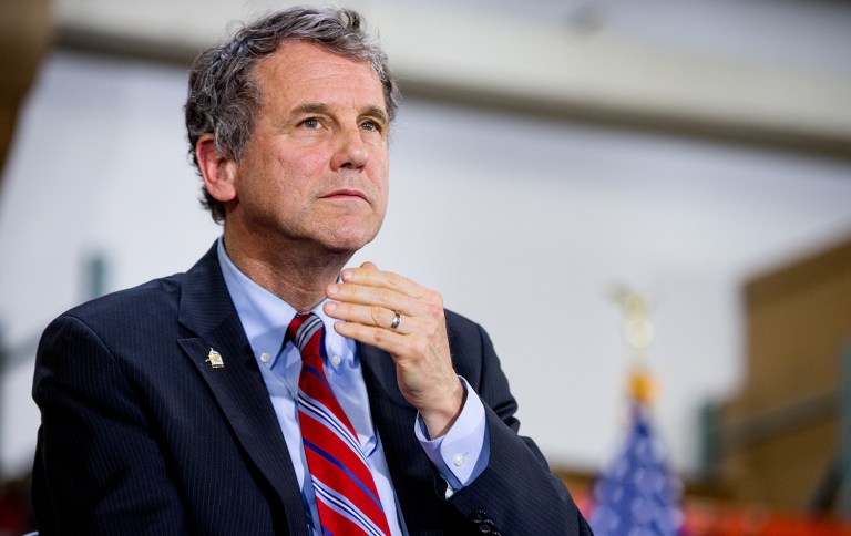Sen. Sherrod Brown, D-Ohio, launched a verbal attack on Donald Trump by calling him a 