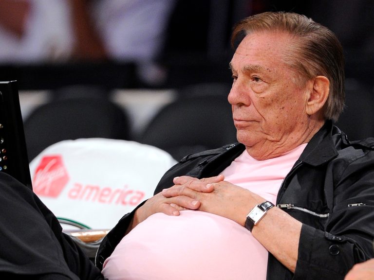 FILE - In this Oct. 17, 2010 file photo, Los Angeles Clippers team owner Donald Sterling watches his team play in Los Angeles. With a $2 billion sale of the Clippers hanging in the balance, a judge is set to determine Monday, June 30, 2014, if the terms of a family trust alone are enough to confirm Donald Sterling was properly removed as trustee and allow his estranged wife to sell the team without his consent.  (AP Photo/Mark J. Terrill, File)