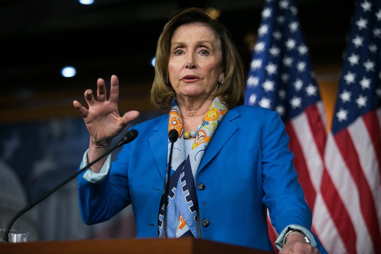 House Minority Leader Nancy Pelosi, D-Calif., praised Donald Trump as 