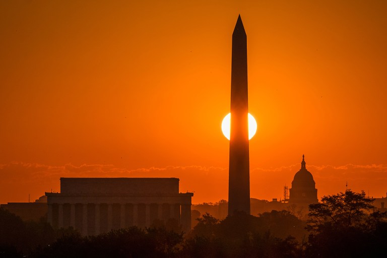 The Washington Monument will be closed indefinitely until the Park Service can overhaul the popular tourist attraction's elevator system. (AP Photo/J. David Ake)