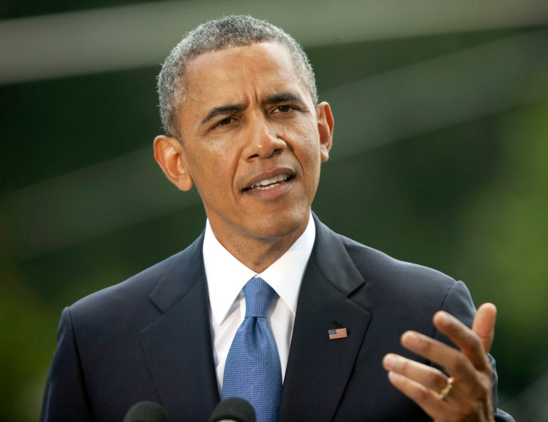 FILE - This June 13, 2014 file photo shows President Barack Obama speaking on the South Lawn of the White House in Washington. President Barack Obama plans to sign an executive order banning federal contractors from discriminating against employees on the basis of their sexual orientation, a White House official said Monday. The move follows years of pressure from gay rights groups for Obama to act on his own while a broader employment non-discrimination measure languishes on Capitol Hill. The Senate passed the legislation last year but the bill stalled in the Republican-led House and there is little sign that lawmakers will take it up in an election year. (AP Photo/Pablo Martinez Monsivais, File)