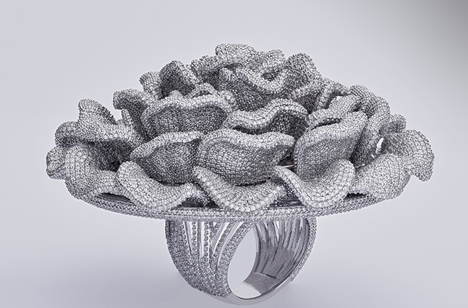 There are a total of 24,679 diamonds on this ring, a new record for the Guinness World Records.