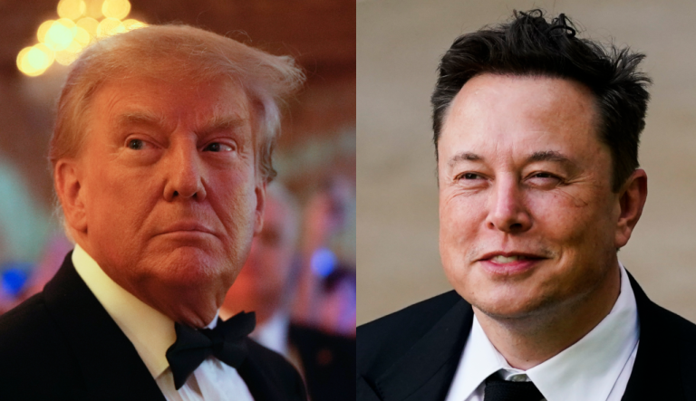 From left to right: Donald Trump and Elon Musk.