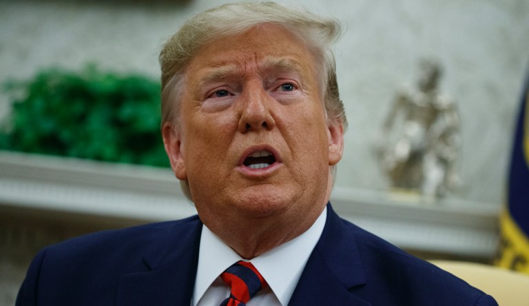 President Donald Trump speaks during a meeting with Australian Prime Minister Scott Morrison in the Oval Office of the White House, Friday, Sept. 20, 2019, Washington. 