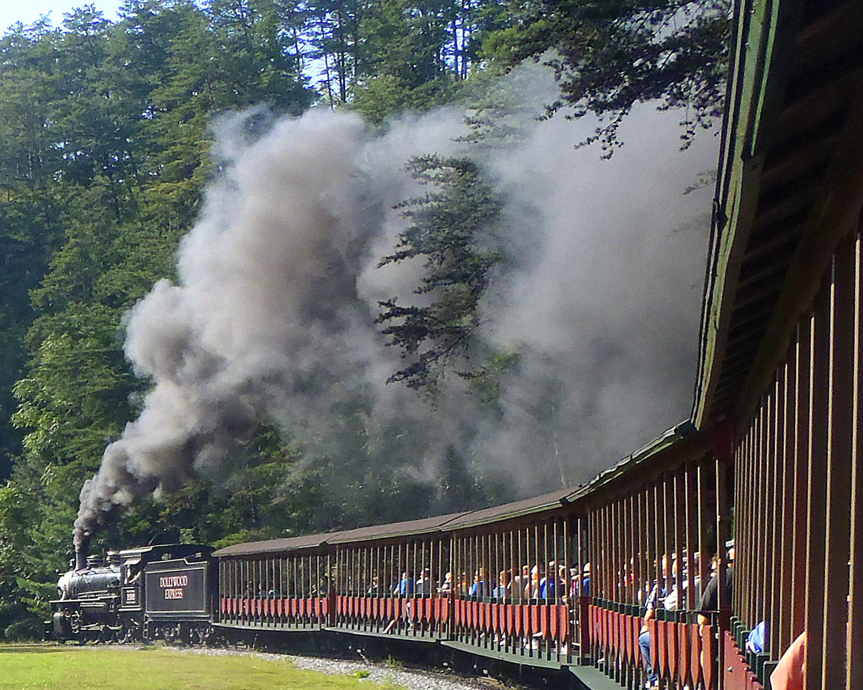 The Dollywood Express train, with its steam locomotive, began operation in the 1960s at the park that preceded today's Dollywood.