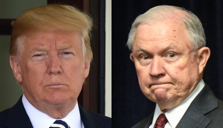 Donald Trump and Jeff Sessions.