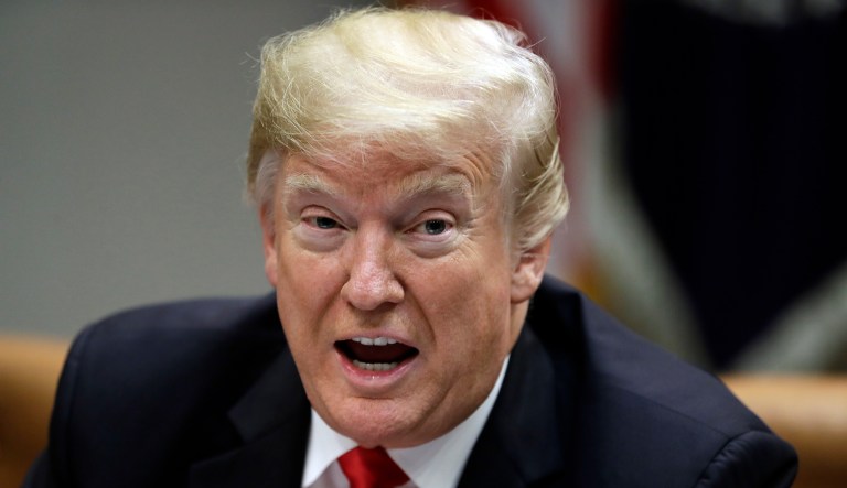 President Donald Trump speaks during a roundtable discussion on the Federal Commission on School Safety report, in the Roosevelt Room of the White House, Tuesday, Dec. 18, 2018, in Washington.