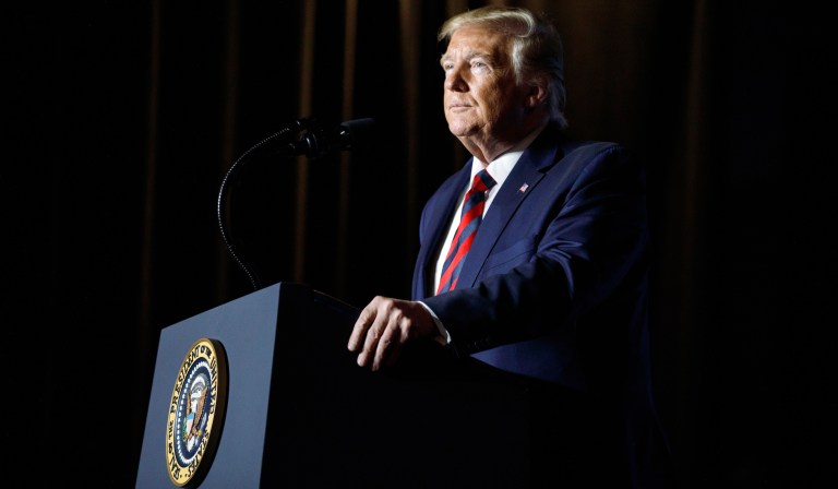 President Donald Trump pauses as he speaks at the 2019 National Historically Black Colleges and Universities Week Conference in Washington, Tuesday, Sept. 10, 2019. 