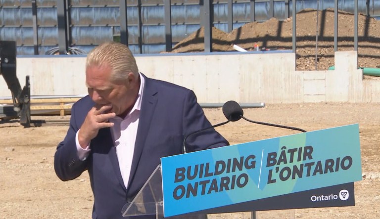 WATCH: Ontario Premier Doug Ford swallows bee during news conference