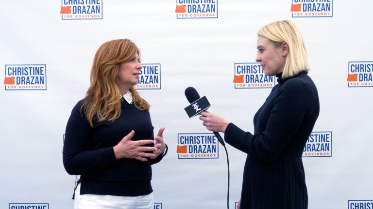 Oregon republican candidate for governor, Christine Drazan, speaks exclusively with Washington Examiner's Sarah Westwood at a homelessness roundtable in Bend, Oregon.