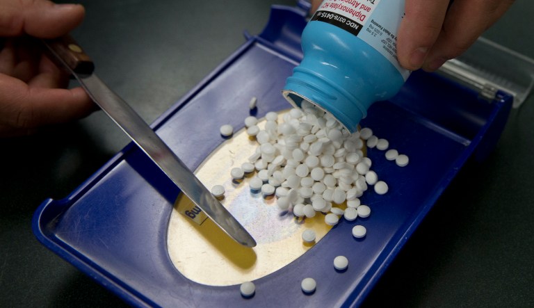 In this Friday, July 8, 2016, photo, pharmacist technician Irene Arrenquin fills a prescription for the anti-diarrhea drug diphenoxylate hydrochloride and atropine sulfate at Pucci's Pharmacy, in Sacramento, Calif. The drug is one of several that has seen a significant cost increase in recent months. In an effort to discourage drugmakers from raising their prices too quickly or introducing new medications that are unaffordable to the average person, state Sen. Ed Hernandez, D-Azusa, has introduced legislation that would require drug makers to provide advance notice before making big price increases.