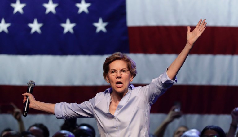 Democratic presidential candidate Sen. Elizabeth Warren, D-Mass., speaks during a town hall campaign stop, Thursday, Aug. 1, 2019, in Tempe, Ariz.
