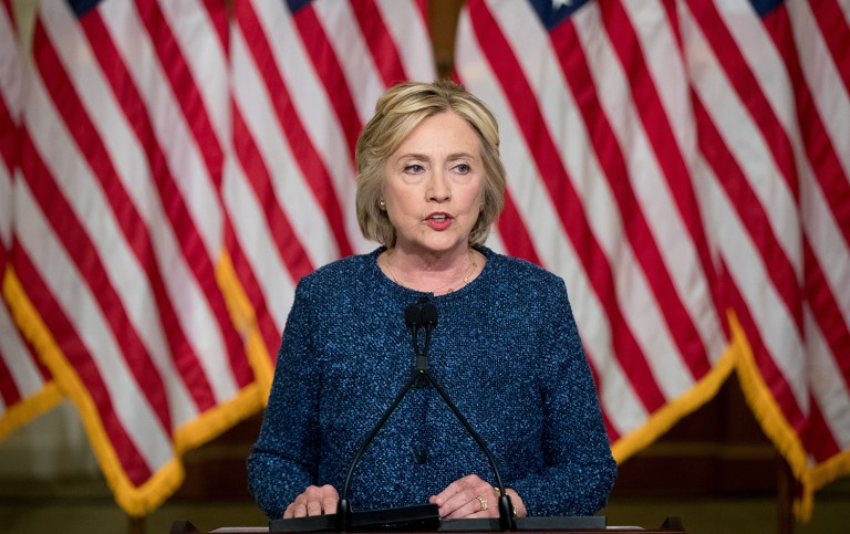 Democratic presidential candidate Hillary Clinton's national lead continues to shrink amid renewed questions about her trustworthiness and her lack of transparency. (AP Photo/Andrew Harnik)