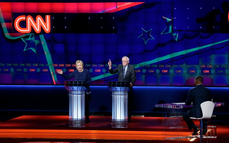 Hillary Clinton and Bernie Sanders both used the debate to rail against institutional racism -- particularly against a 