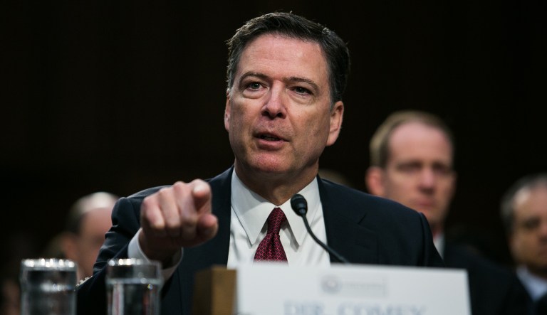 President Trump slammed the "rigged system" Friday morning following news that former FBI Director James Comey prepared an exoneration statement in the bureau's investigation into Hillary Clinton's use of a private email server before the FBI interviewed Clinton and her aides. (Graeme Jennings/Washington Examiner)