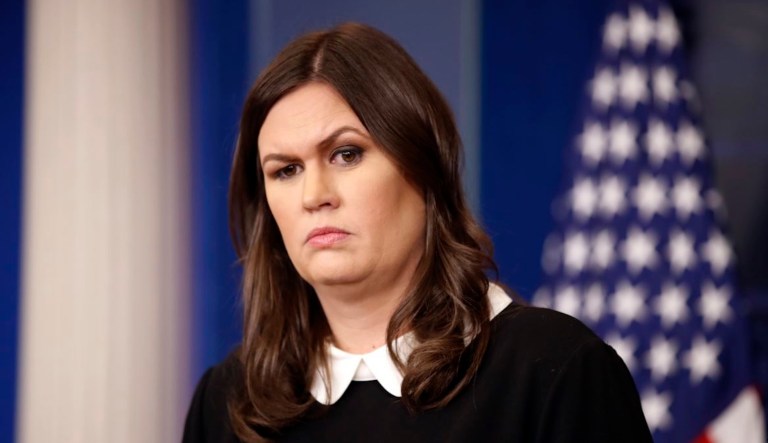 White House press secretary Sarah Sanders released a statement slamming Democrats Friday after lawmakers failed to prevent funding for the government from lapsing. (AP Photo/Alex Brandon)