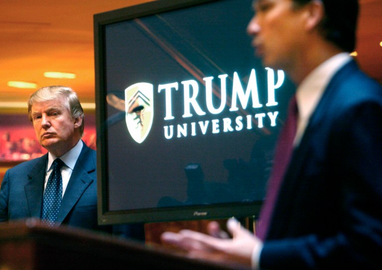 US judge approves settlement for Trump to pay $25 million over Trump University lawsuits, ending years of litigation. (AP Photo/Bebeto Matthews, File)
