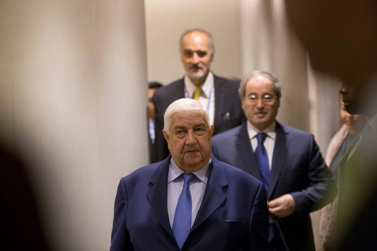 Syrian Deputy Prime Minister Walid Muallem addressed the U.N. General Assembly Friday, and used the occasion to jab the United States and its allies for aiding terrorism andÂ the Islamic State. (AP Photo)Â 