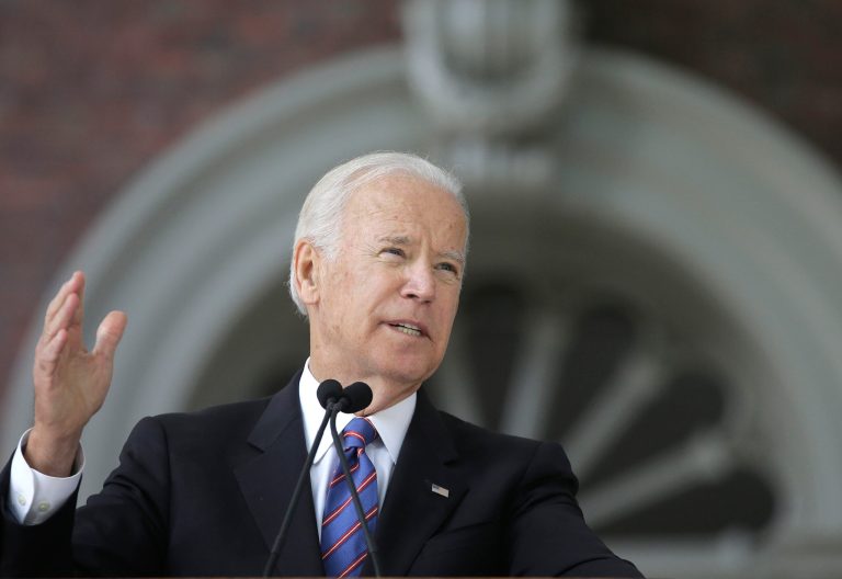 Former Vice President Joe Biden urged the LGBT community to remain active and engaged in politics after the Obama administration. (AP Photo/Steven Senne)