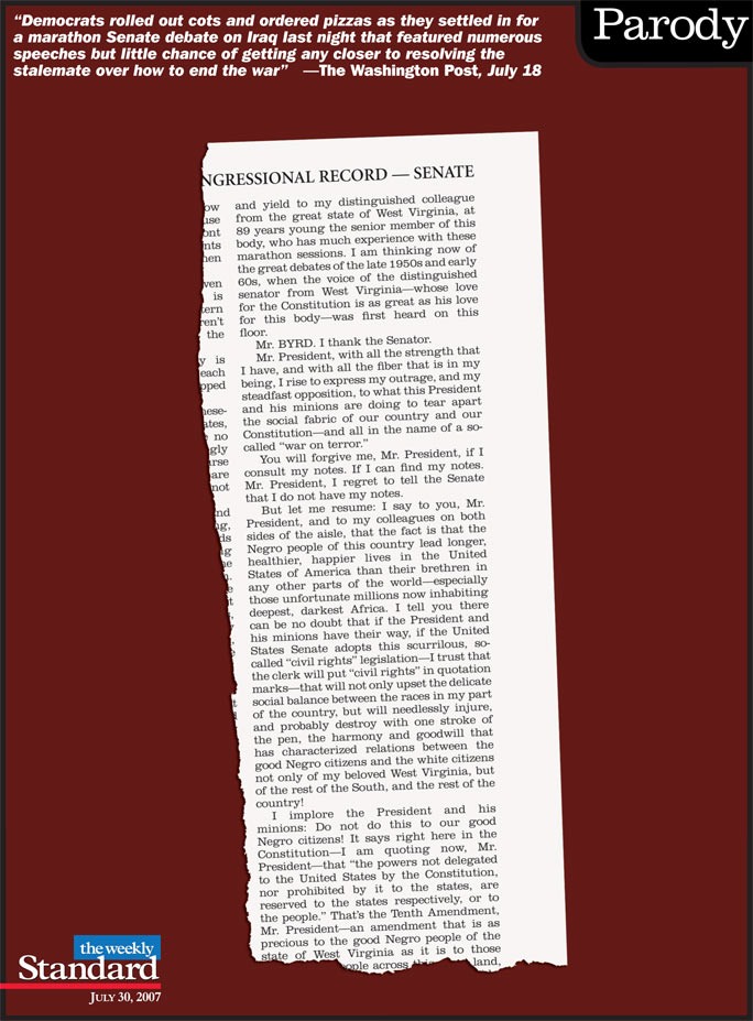 Robert Byrd relives the glory days.