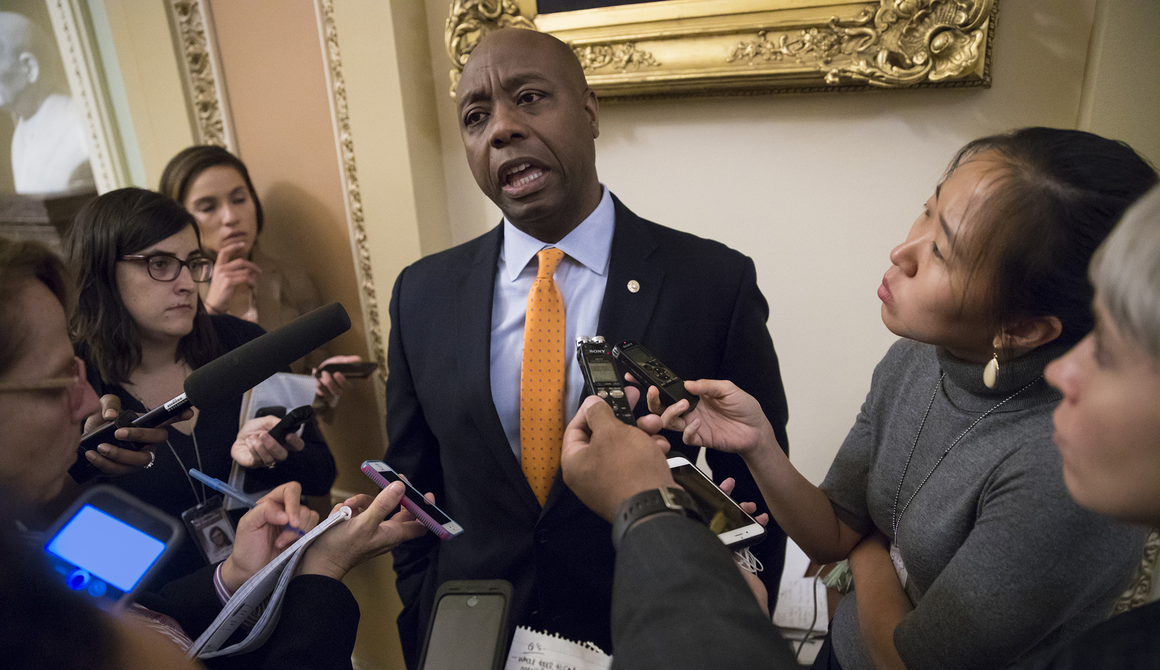 Tim Scott shies away from telling Trump not to campaign for Roy Moore in Alabama