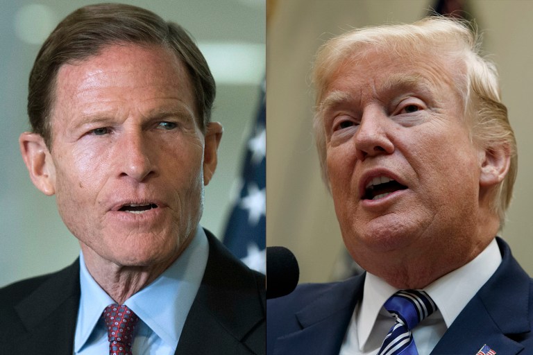 Trump tweeted about Sen. Blumenthal on Monday. 