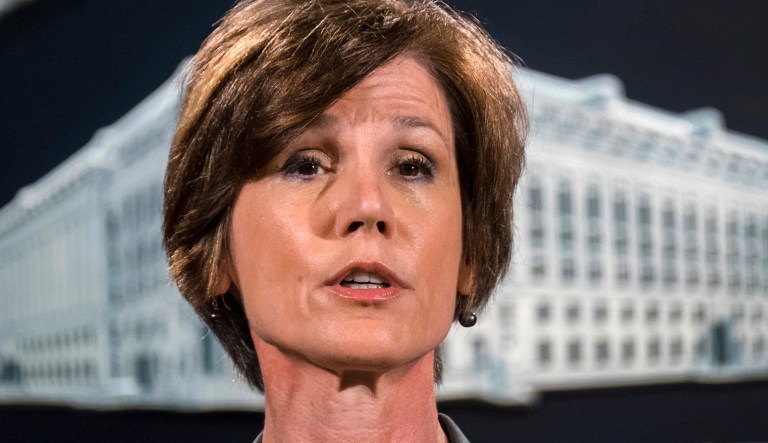 Former Acting Attorney General Sally Yates, set to testify in front of a Senate Judiciary Committee panel Monday, is expected to detail her warning to the White House counsel about Mike Flynn's contacts with Russian Ambassador Sergei Kislyak during the transition. (AP Photo/J. David Ake, File)