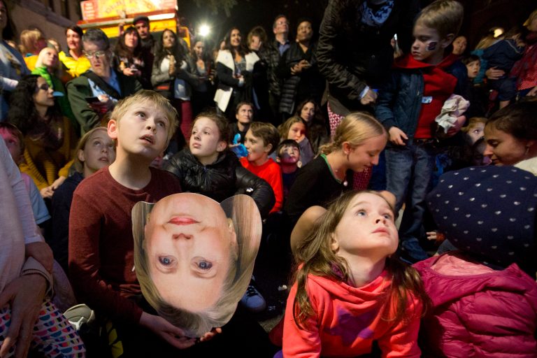 Donald Trump has 136 electoral votes and Hillary Clinton 104 of the 270 needed to win as the race turns into a nail-biter as they battle over key swing states. (AP Photo)
