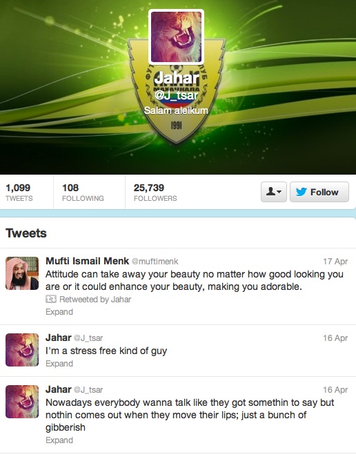 Suspect’s Twitter Account