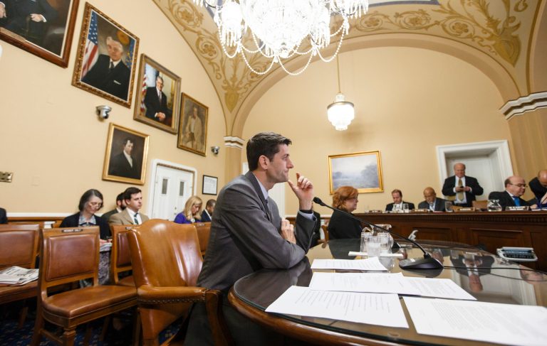 House Budget Committee Chairman Paul Ryan, R-Wisc., goes before the House Rules Committee for final work on his budget to fund the government in fiscal 2015.  (AP Photo/J. Scott Applewhite)