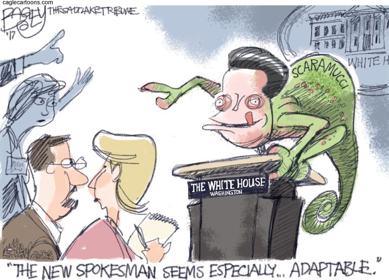 Editorial cartoon: Anthony Scaramucci seems especially … adaptable