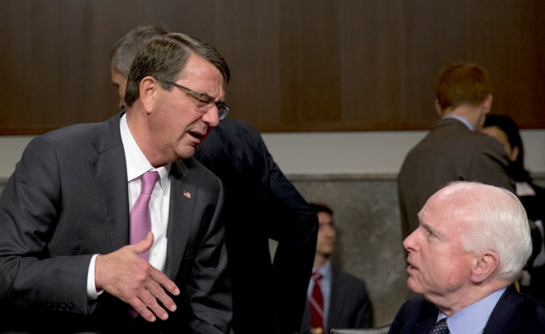 Defense Secretary Ash Carter responded to questions from Sen. John McCain, R-Ariz., about the Force of the Future initiative. (AP File Photo/Carolyn Kaster)