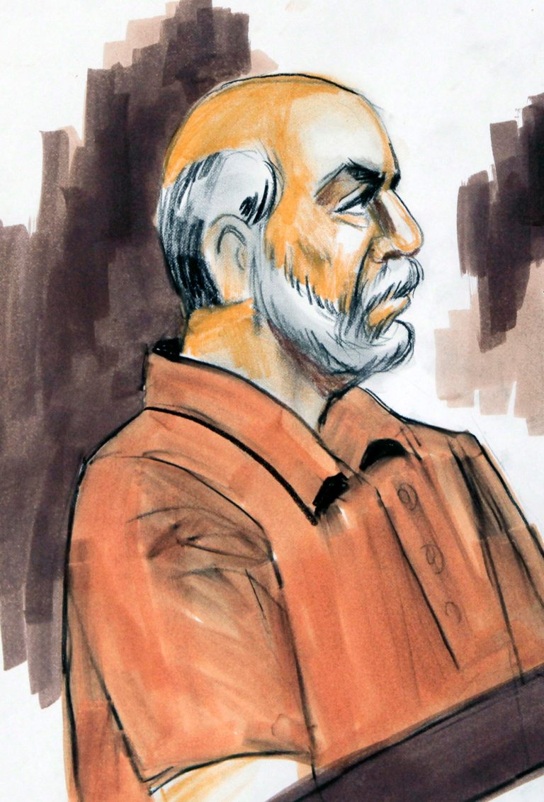  FILE - In this March 30, 2010 file courtroom sketch, Raja Lahrasib Kahn appears before U.S. Magistrate Judge Geraldine Soat Brown in federal court in Chicago. Kahn, a Pakistani-born Chicago cab driver who pleaded guilty to attempting to send money to a terrorist with alleged ties to al-Qaida will be sentenced Friday, June 8, 2012, at federal court in Chicago. (AP Photo/Verna Sadock, File)  