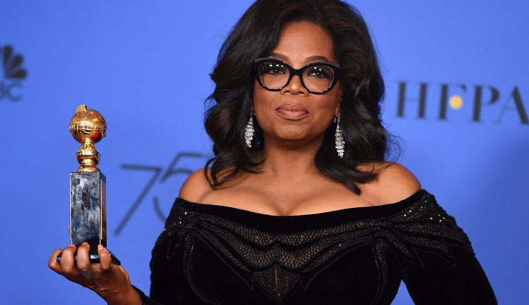Winfrey, 63, lit up the Internet on Sunday night after delivering a fiery speech about sexual harassment and racial injustice during the 75th annual Golden Globe awards. (Photo by Jordan Strauss/Invision/AP)