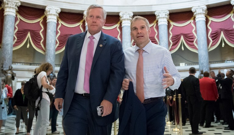 Rep. Mark Meadows, R-N.C., chairman of the House Freedom Caucus, and Rep. Jim Jordan, R-Ohio, a key member of the group, are trying  to avoid lawmakers adding money to the resolution as they work on the tax legislation.