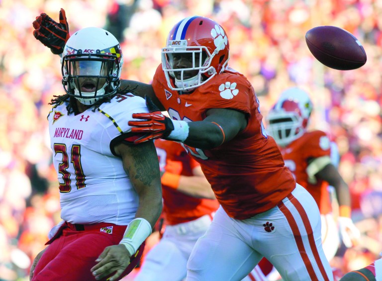 Ken Ruinard/Anderson Independent Mail via AP
Corey Crawford returned a fumble by Maryland quarterback Shawn Petty 16 yards for a touchdown in Clemson's victory Saturday.