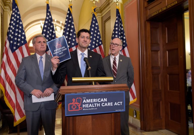 A conservative group announced that it would key vote opposing the American Health Care Act, which means that voting for the bill would affect the score cards the group gives out on conservative issues. (AP Photo/Susan Walsh)