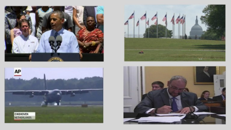 President Obama kicked off his week by traveling to the West Coast. He visited California for a variety of fundraising events including a House Majority PAC fundraiser in San Francisco and a Democratic National Committee fundraising event in Los Angeles.