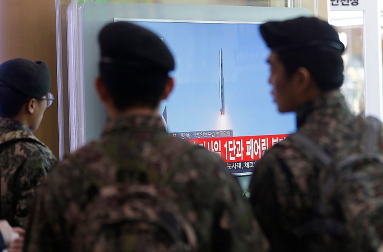 The move comes in response to a missile test by North Korea early on Sunday that took place in spite of international protestations. (AP Photo/Ahn Young-joon)