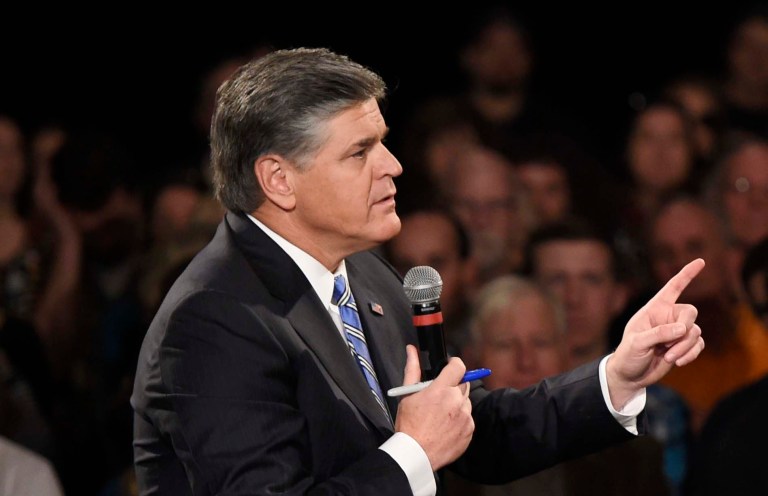 Sean Hannity's rebuke of Marco Rubio comes after he has rewarded Donald Trump, whose entire presidential campaign has centered around a steady stream of smears and insults, with hours of positive media coverage and lavish praise. (AP Photo/Sanford Myers)