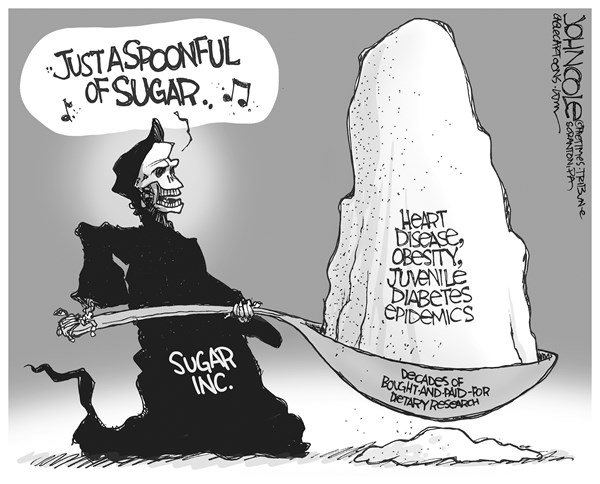 Editorial cartoon: Just a spoonful of heart disease