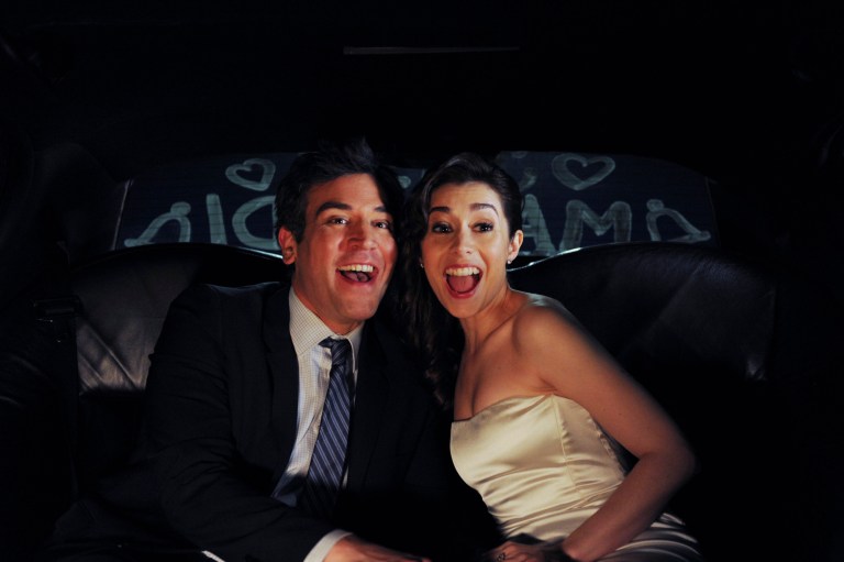 This image released by CBS shows Josh Radnor as Ted, left, and Cristin Milioti as Tracy  in a scene from the finale of 