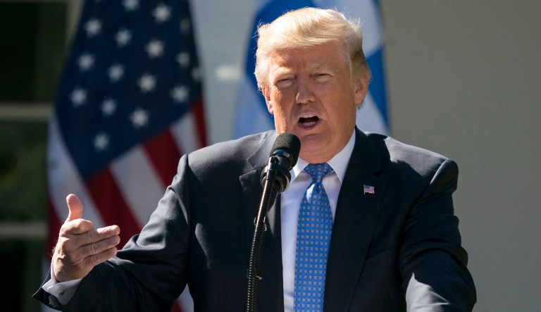 President Donald Trump speaks during a news conference in the Rose Garden of the White House in Washington, Tuesday, Oct. 17, 2017. (AP Photo/Carolyn Kaster)